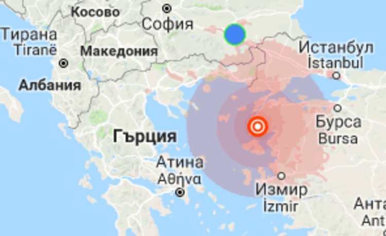 Земетресение в Турция бе усетено в южна България